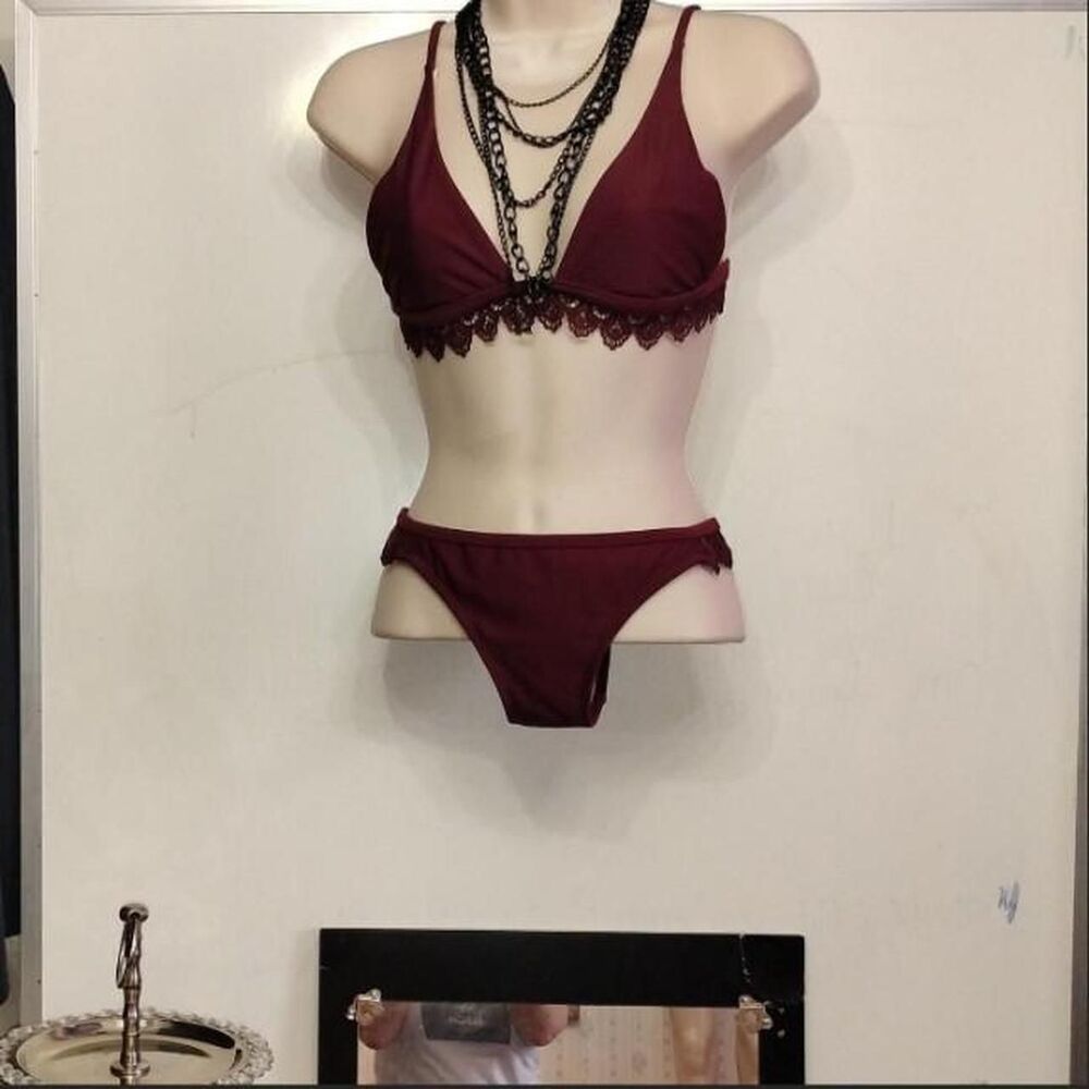 Kendall-kylie Women's Burgundy and Red Bikinis-and-tankini-sets